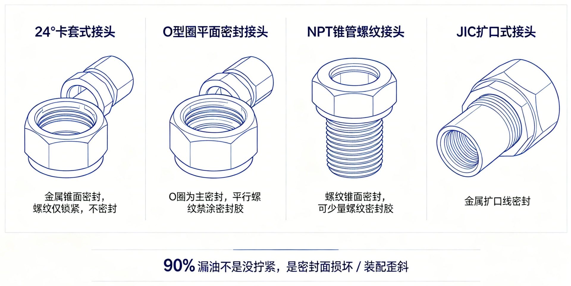 液压接头线稿图