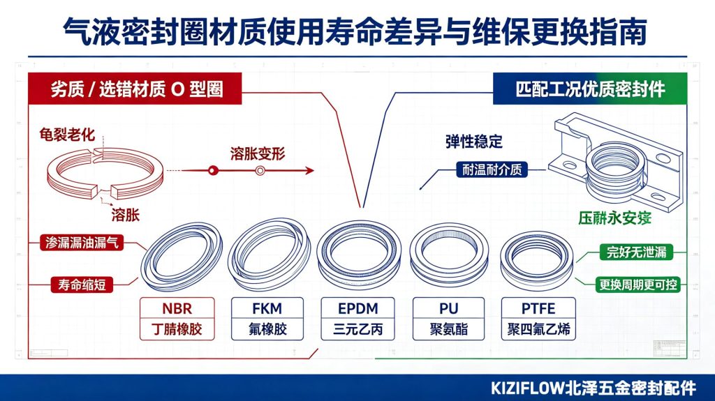 气液密封圈的使用寿命差异