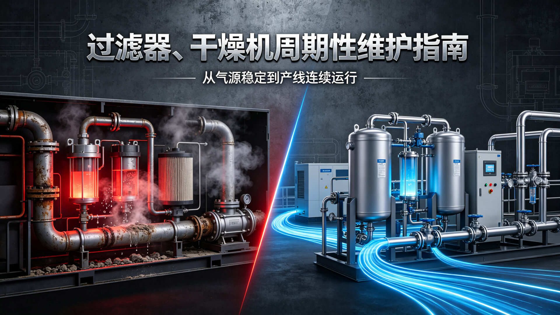 拒绝气源故障停工！气动过滤器干燥机周期性维护方案