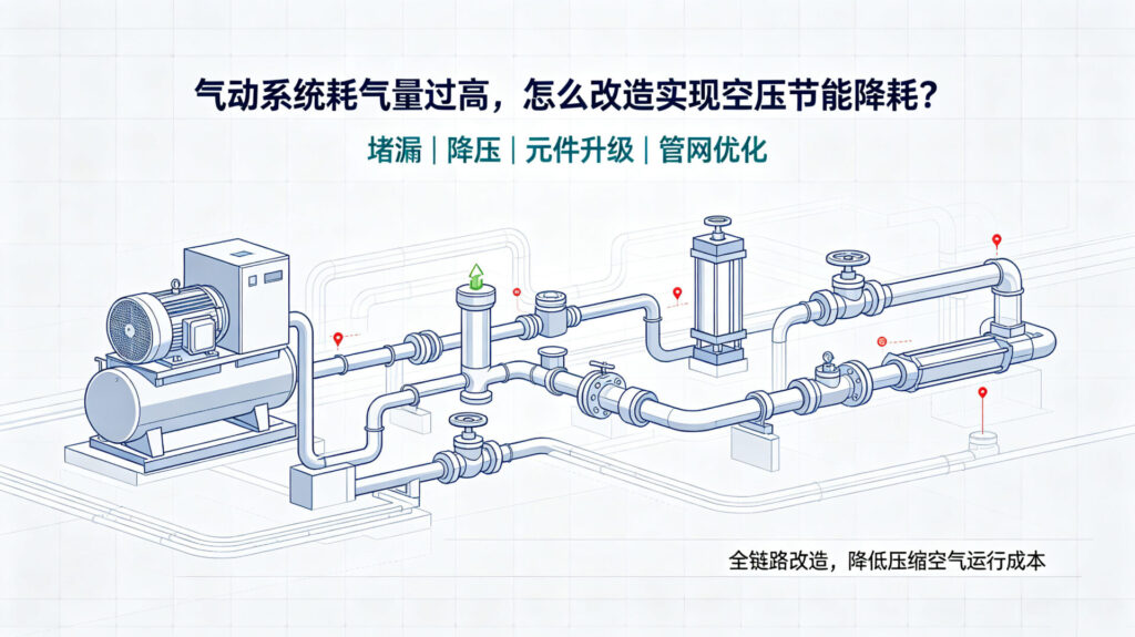气动系统耗气量过高，怎么改造实现空压节能降耗？